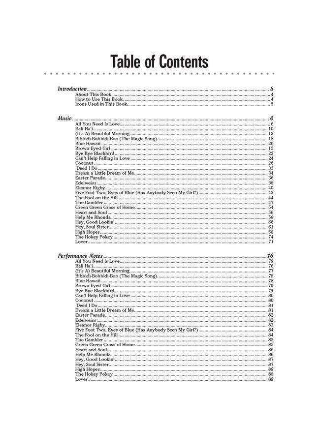 Ukulele Songs for Dummies písně pro ukulele