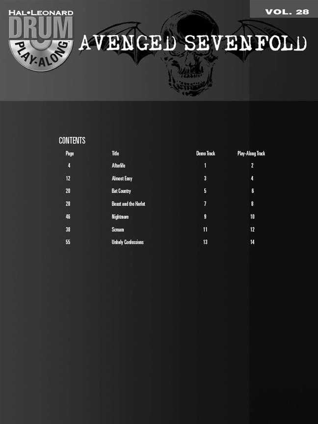 Avenged Sevenfold - Drum Play-Along Volume 28 - noty na bicí