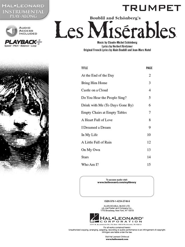 Les Miserables - Trumpet - Instrumental Play-Along - noty na trubku