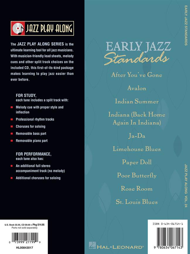 Early Jazz Standards - Jazz Play-Along Volume 24 - noty pro nástroje v ladění C