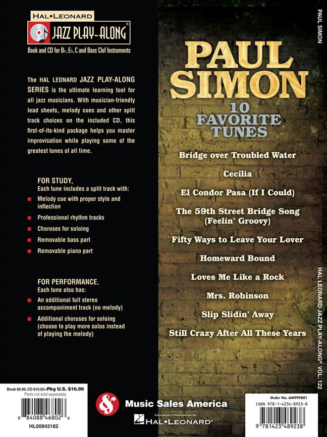 Paul Simon - Jazz Play-Along Volume 122 - melodie s akordy pro nástroje v ladění C