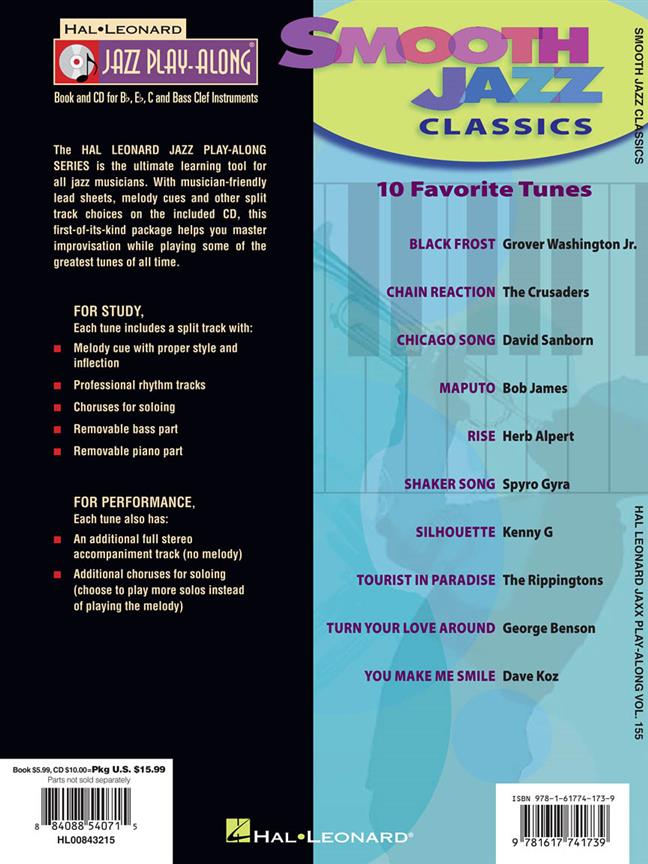 Smooth Jazz Classics - Jazz Play-Along Volume 155 - noty pro trubku, housle, flétnu