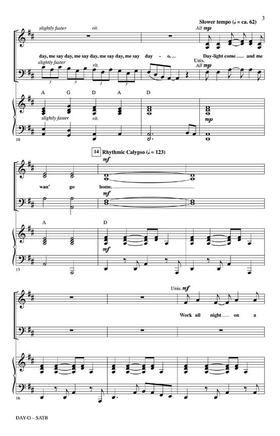 Day-O - The Banana Boat Song - pro sbor SATB