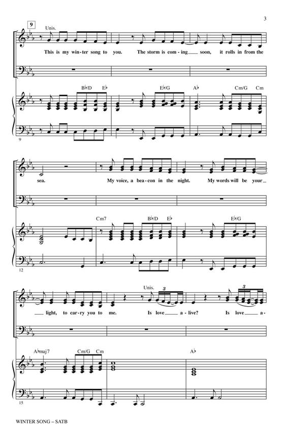 Winter Song - pro sbor SATB