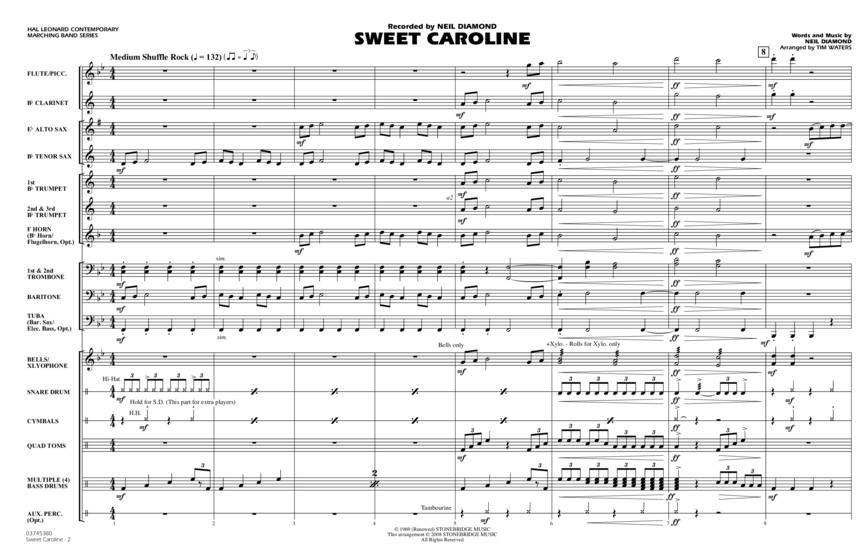 Sweet Caroline - Marching Band - skladby pro pochodový orchestr