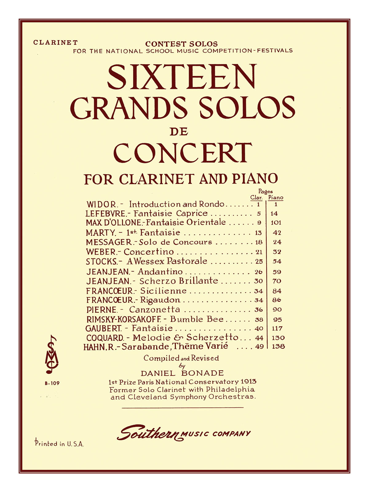 Sixteen (16) Grand Solos De Concert - klarinet
