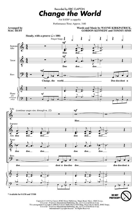 Change The World (SATB) noty pro sbor SATB