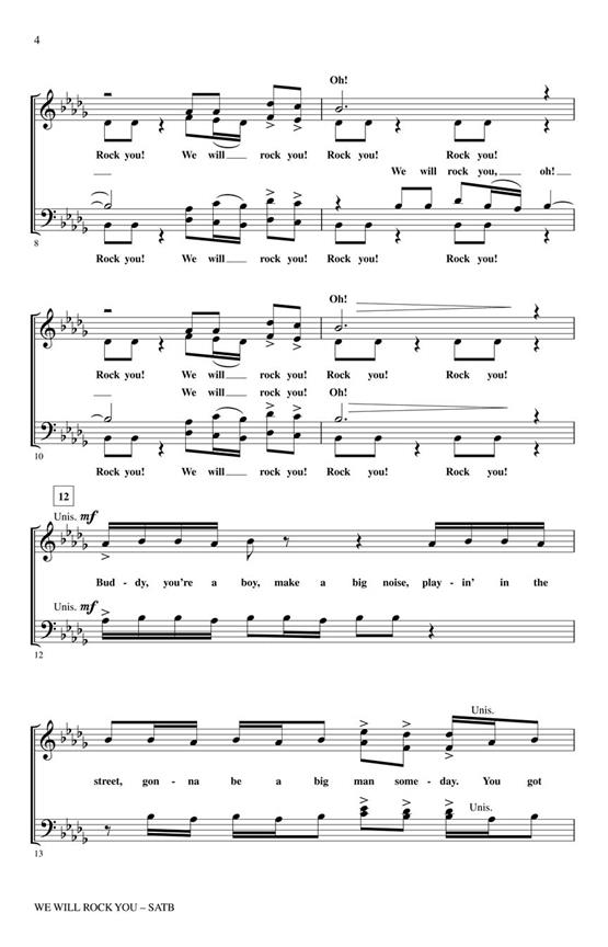 We Will Rock You - As performed by Queen noty pro sbor SATB