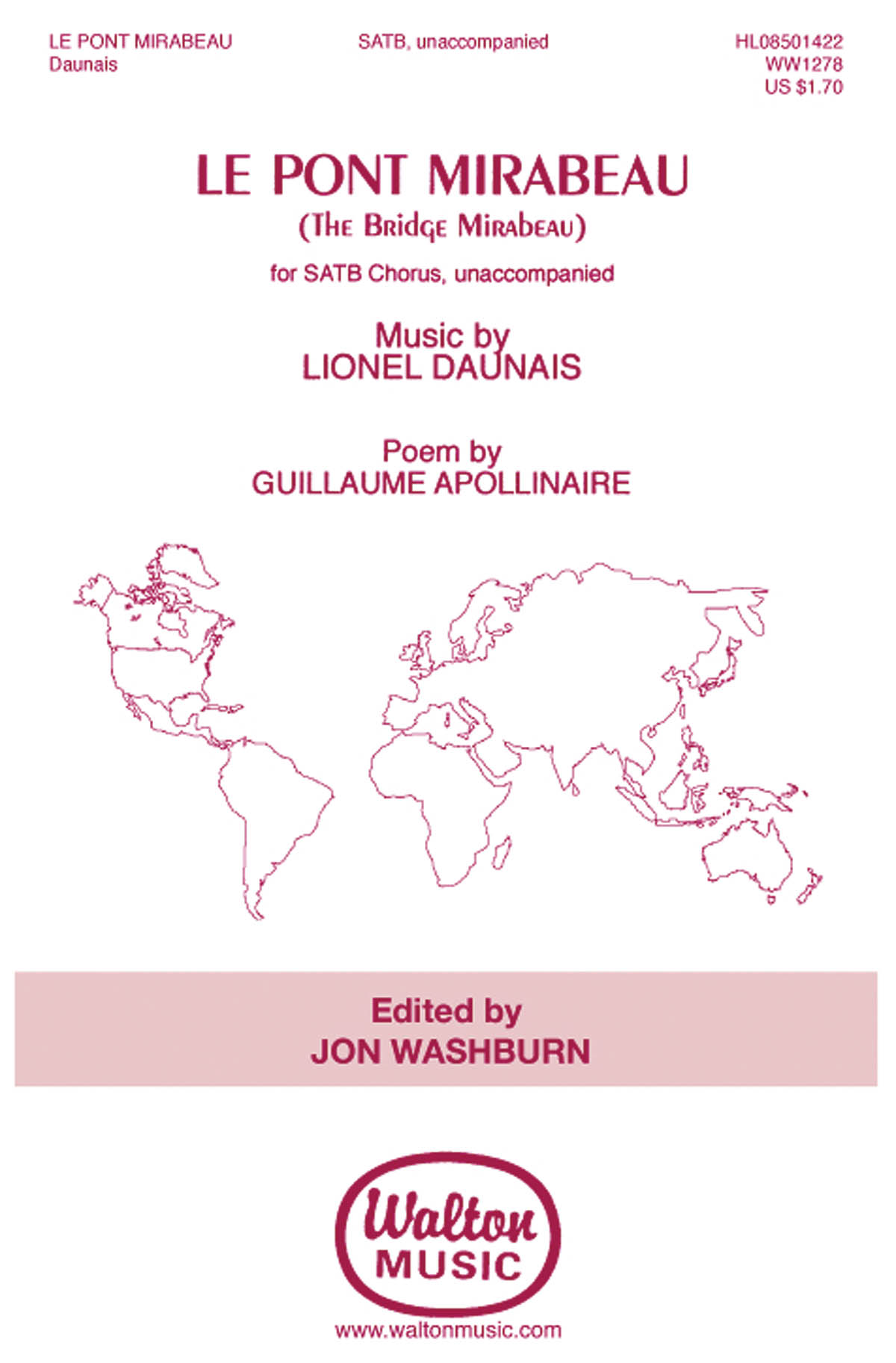 Le Pont Mirabeau (The Bridge Mirabeau) - Music by Lionel Daunais Poem by Guillaume Apollinaire noty pro sbor SATB a Cappella