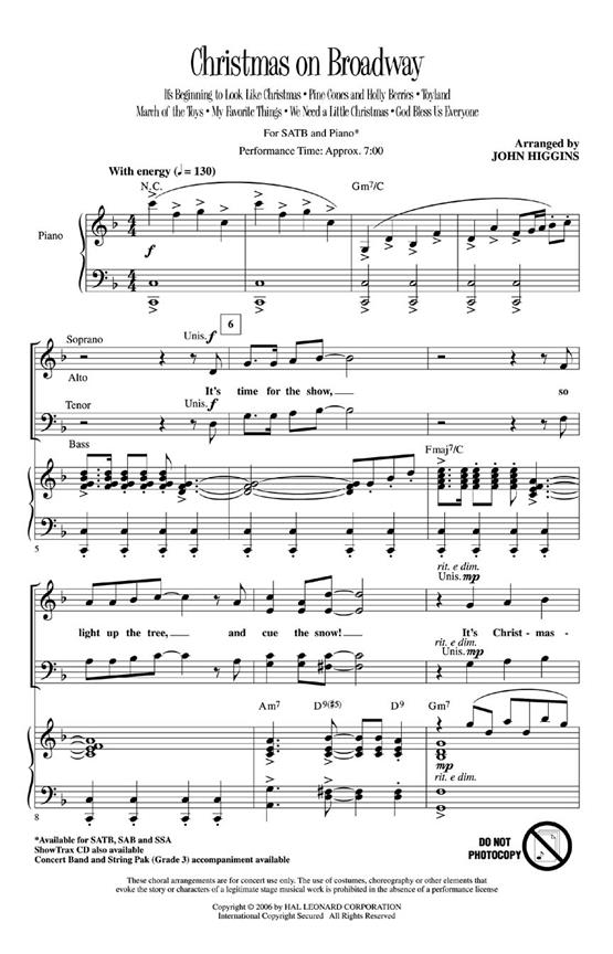 Christmas on Broadway (Medley) noty pro sbor SATB