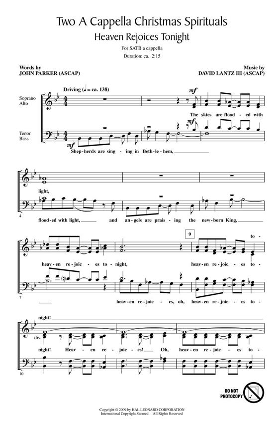 Two A Cappella Christmas Spirituals noty pro sbor SATB a Cappella