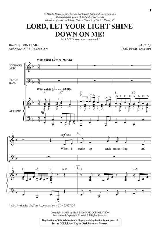 Lord, Let Your Light Shine Down on Me! - pro sbor SATB