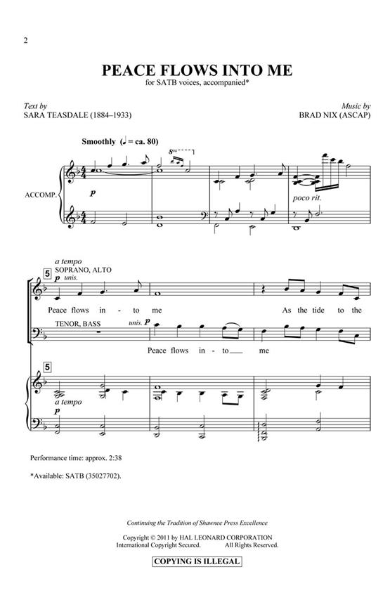 Peace Flows Into Me - pro sbor SATB