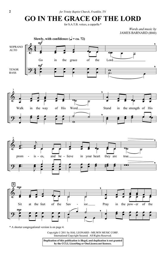 Go in the Grace of the Lord - pro sbor SATB a Cappella