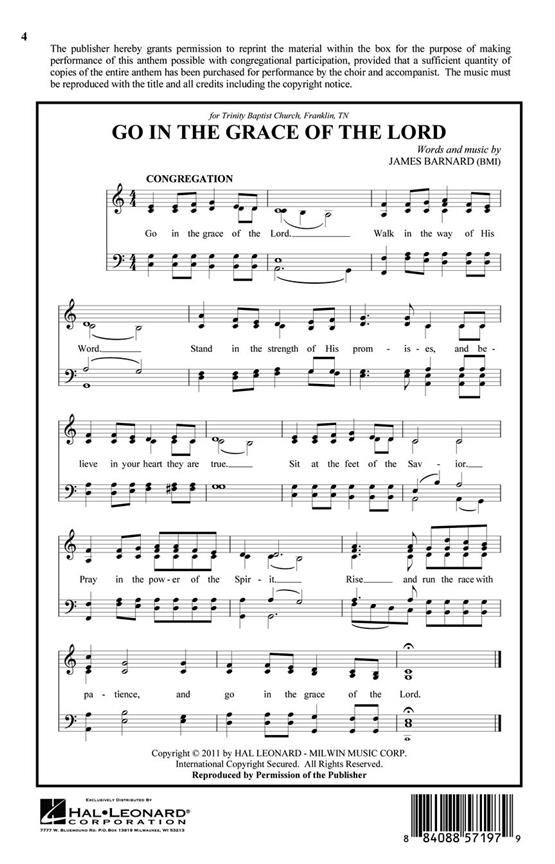 Go in the Grace of the Lord - pro sbor SATB a Cappella