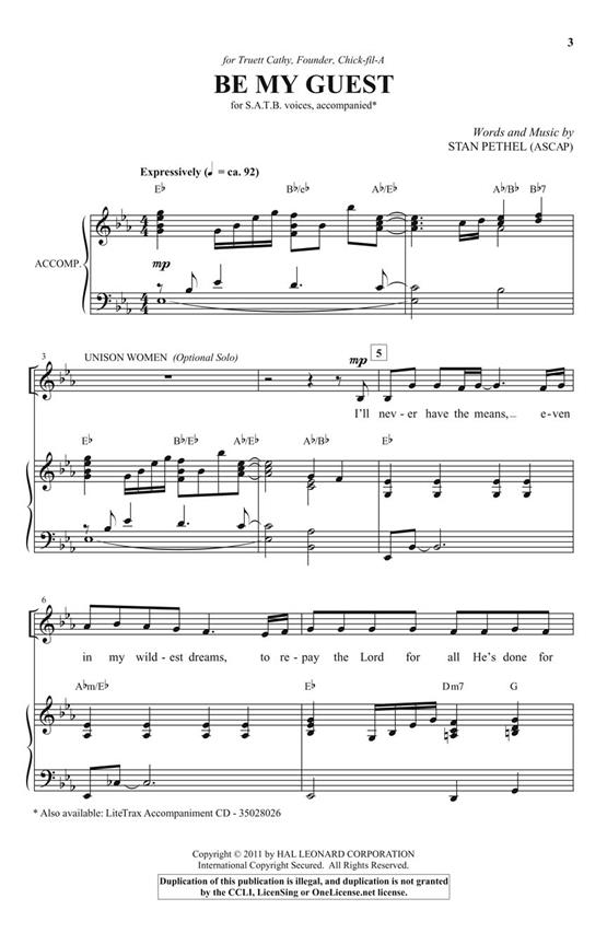 Be My Guest - pro sbor SATB