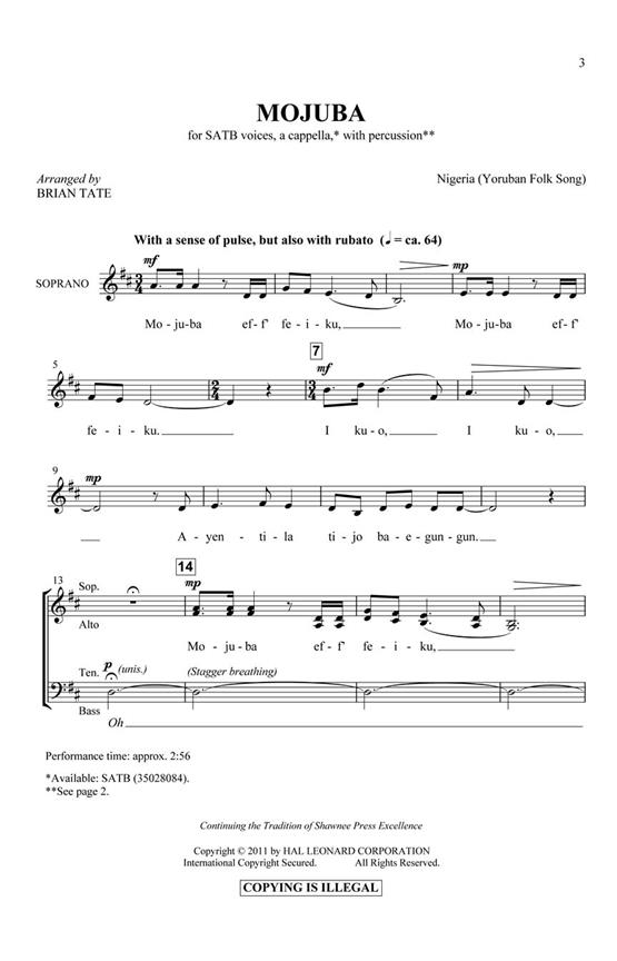 Mojuba - pro sbor SATB