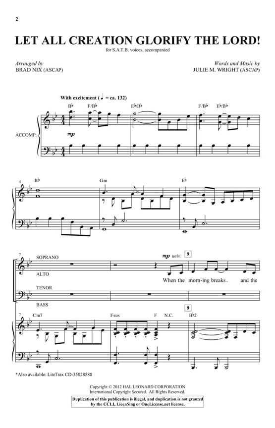 Let All Creation Glorify the Lord - pro sbor SATB