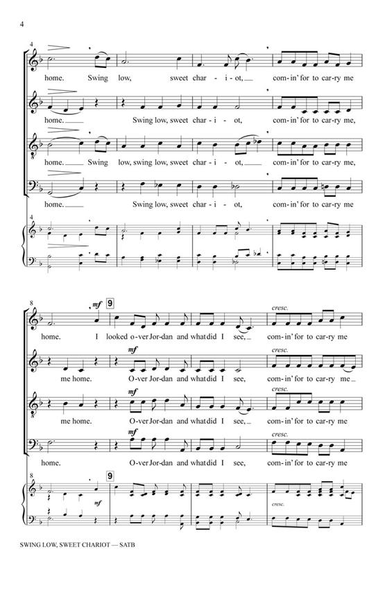 Swing Low, Sweet Chariot - pro sbor SATB a Cappella