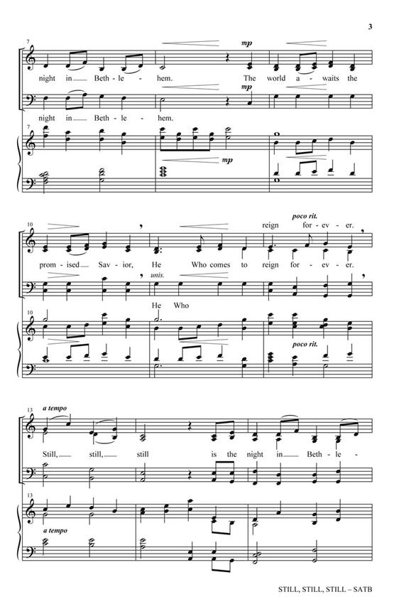 Still, Still, Still - with Silent Night, Holy Night noty pro sbor SATB