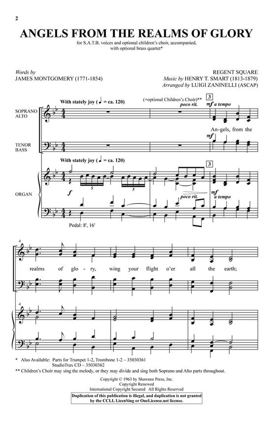 Angels from the Realms of Glory - Scripture: Luke 2:13-14 - pro sbor SATB