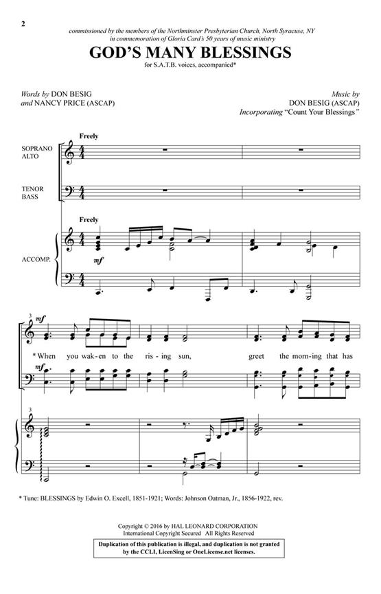 God's Many Blessings - pro sbor SATB