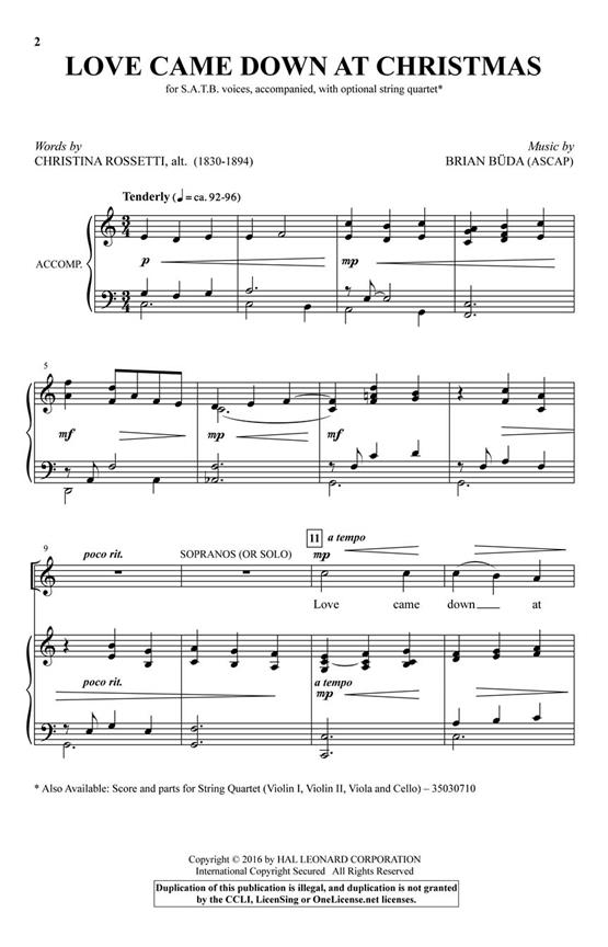 Love Came Down at Christmas - pro sbor SATB