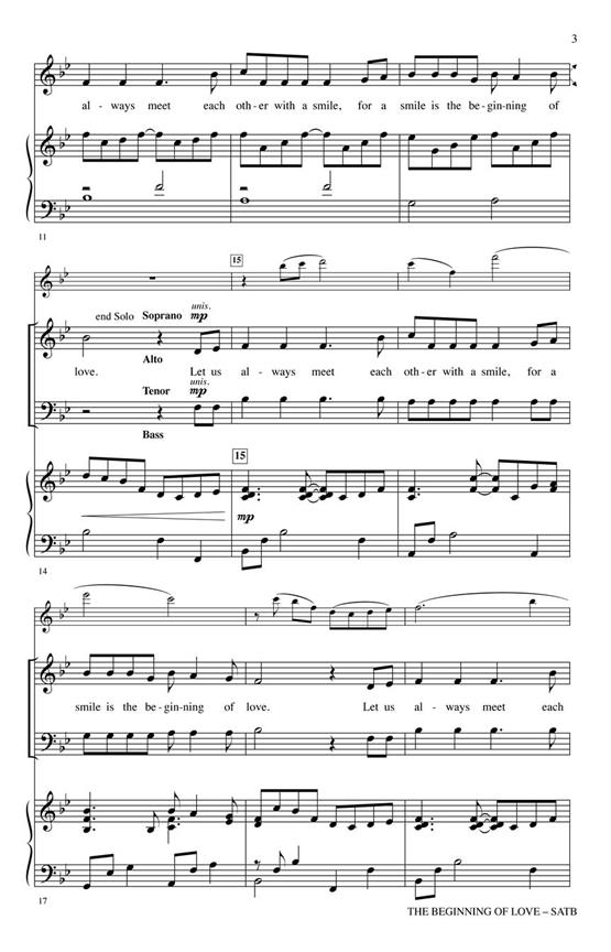 The Beginning Of Love - pro sbor SATB