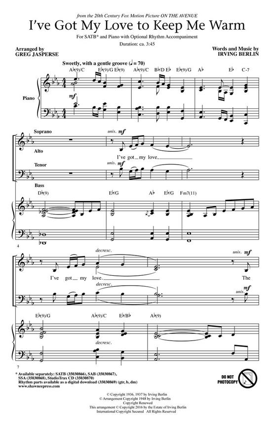 I've Got My Love to Keep Me Warm - pro sbor SATB