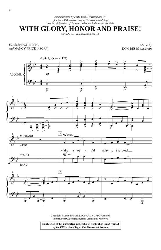 With Glory, Honor and Praise! - pro sbor SATB