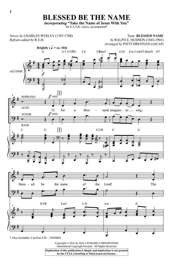 Blessed Be the Name - pro sbor SATB