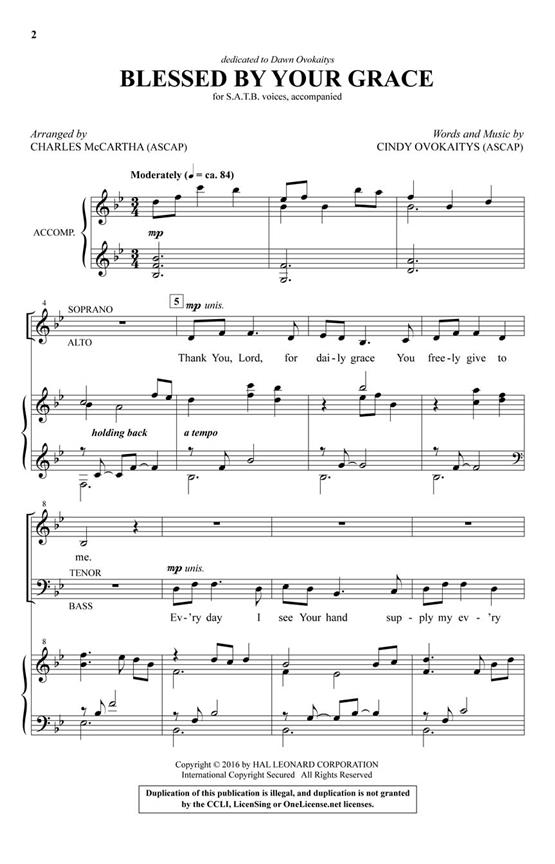 Blessed by Your Grace - pro sbor SATB