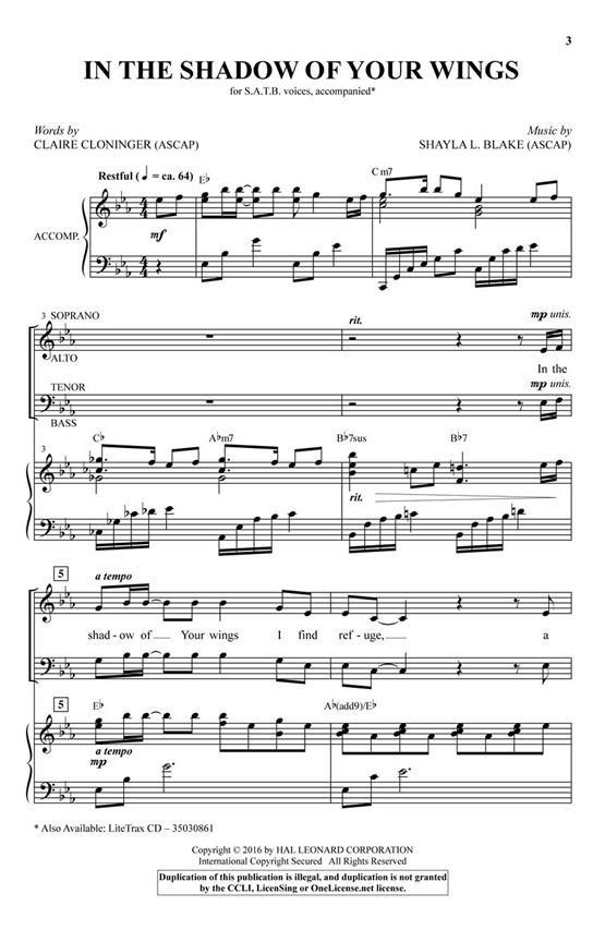 In the Shadow of Your Wings - pro sbor SATB