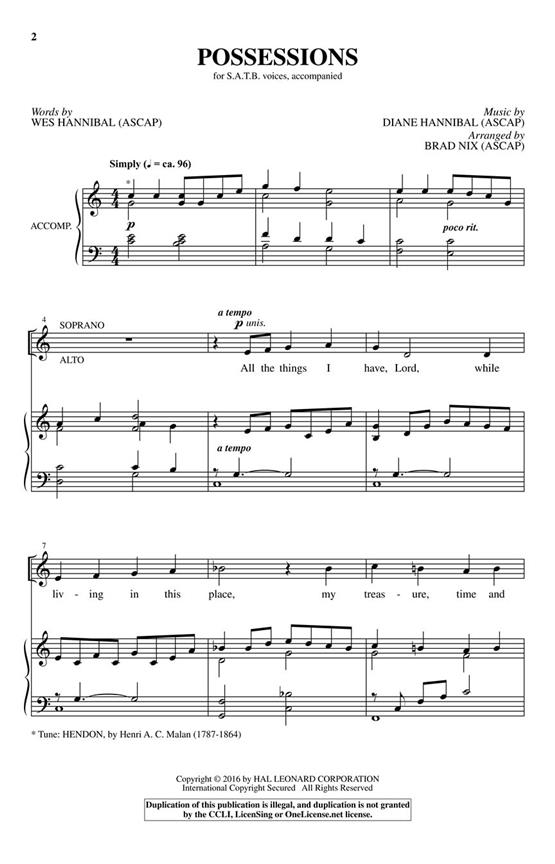 Possessions - pro sbor SATB