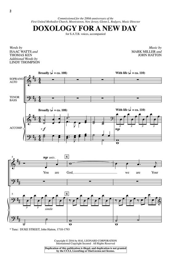 Doxology for a New Day - pro sbor SATB