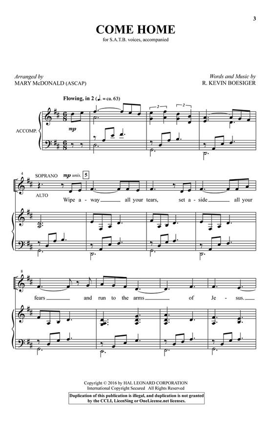 Come Home - pro sbor SATB