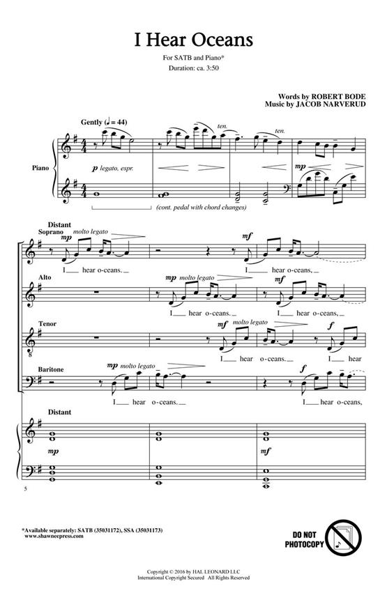 I Hear Oceans - pro sbor SATB