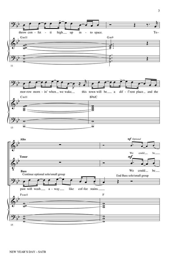 New Year's Day - pro sbor SATB