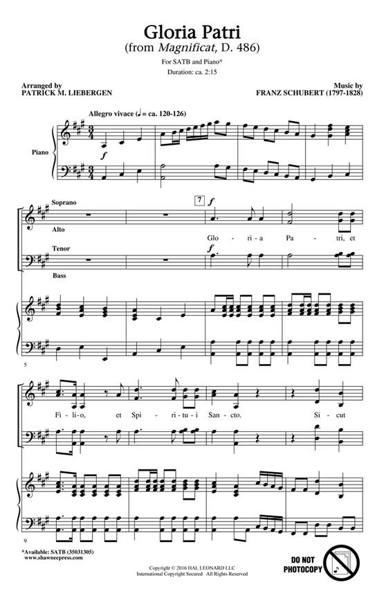 Gloria Patri - from Magnificat, D. 486 - pro sbor SATB