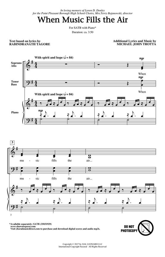 When Music Fills the Air - pro sbor SATB