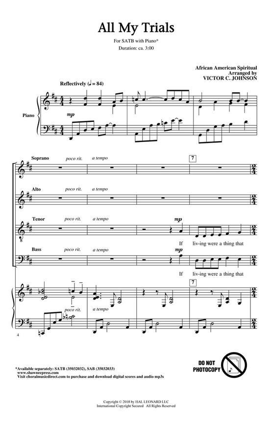 All My Trials - pro sbor SATB