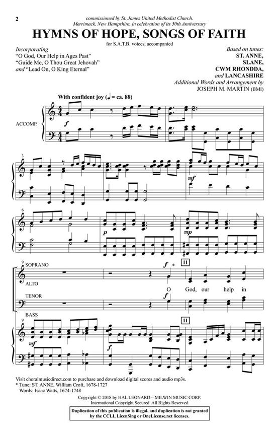 Hymns of Hope, Songs of Faith - pro sbor SATB