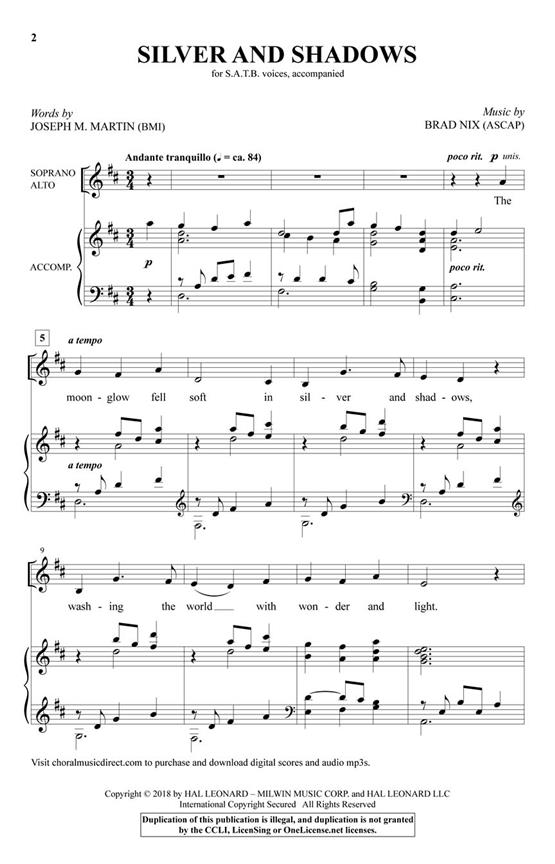 Silver and Shadows - pro sbor SATB