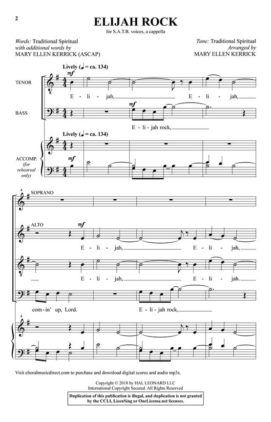 Elijah Rock - pro sbor SATB a Cappella