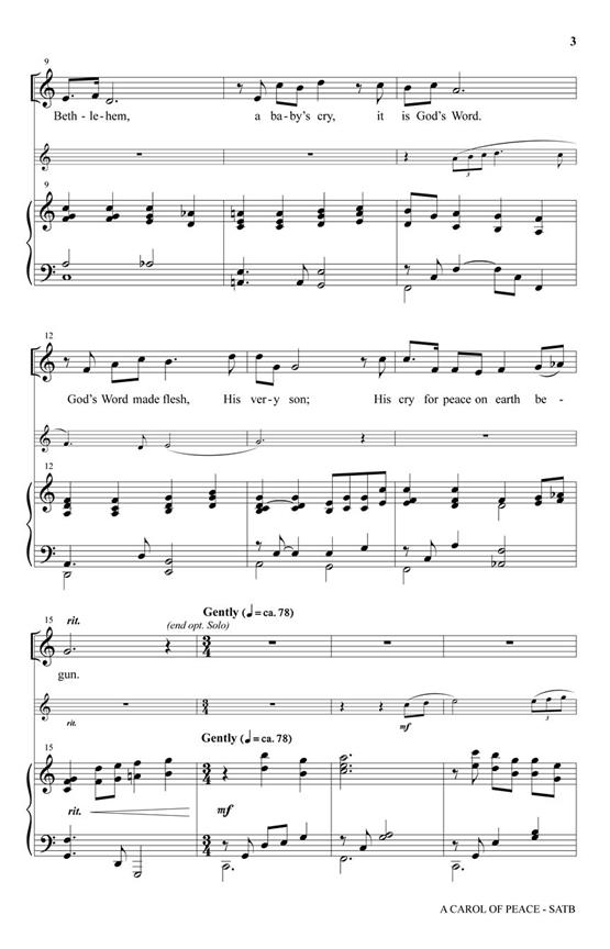 A Carol of Peace - noty pro sbor SATB