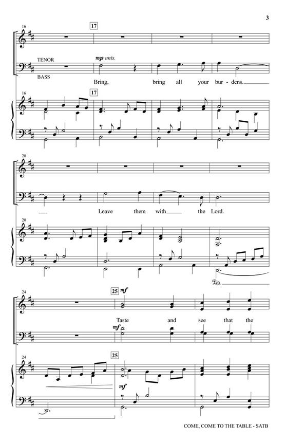 Come, Come to the Table - pro sbor SATB