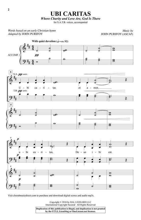 Ubi Caritas - Where Charity and Love Are, God Is There - pro sbor SATB