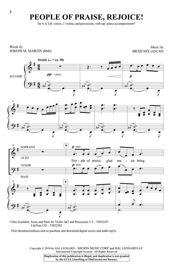 People of Praise, Rejoice! - pro sbor SATB