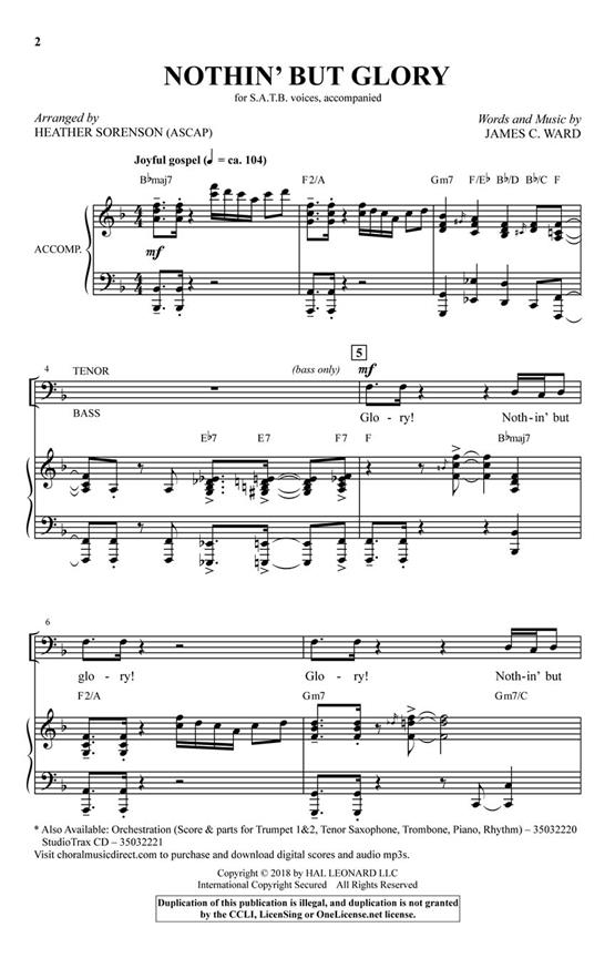 Nothin' But Glory - pro sbor SATB