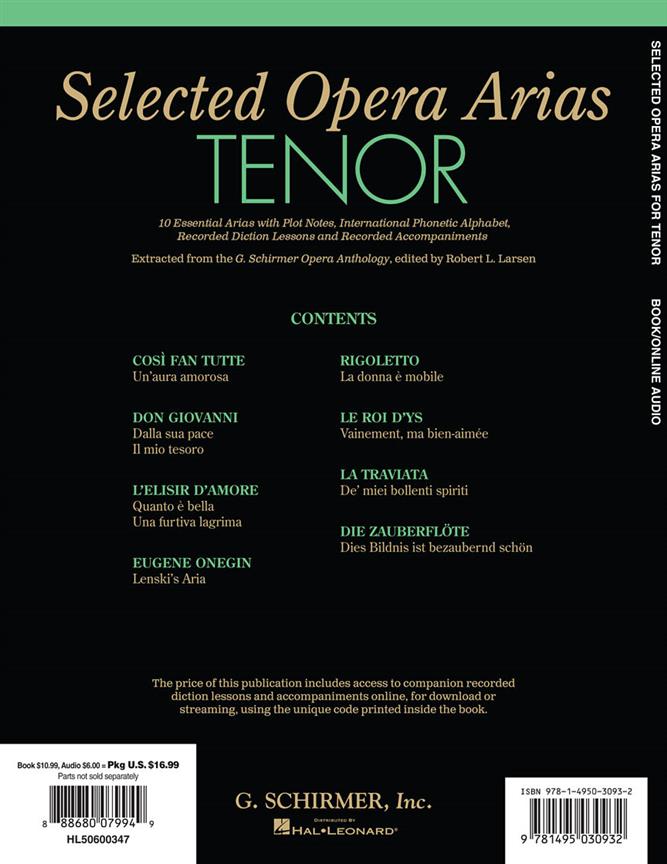 Selected Opera Arias -Tenor